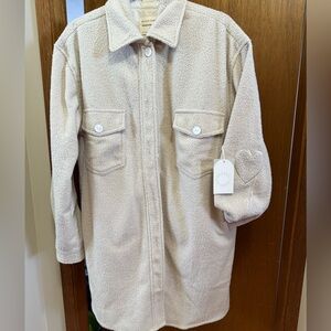 NWT Jackson Rowe Cream Teddy Jacket